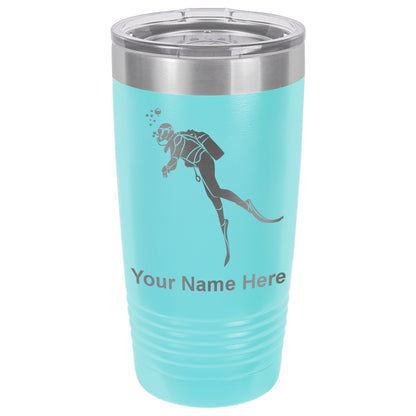 20oz Vacuum Insulated Tumbler Mug, Scuba Diver, Personalized Engraving Included