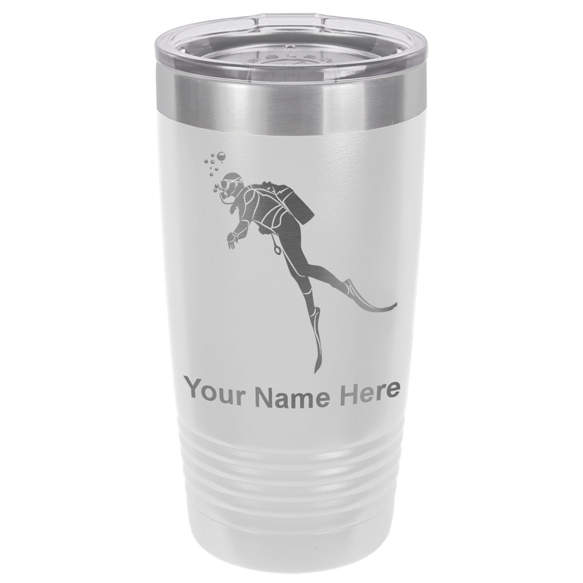 20oz Vacuum Insulated Tumbler Mug, Scuba Diver, Personalized Engraving Included