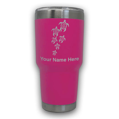 LaserGram 30oz Tumbler Mug, Sea Turtle Family, Personalized Engraving Included