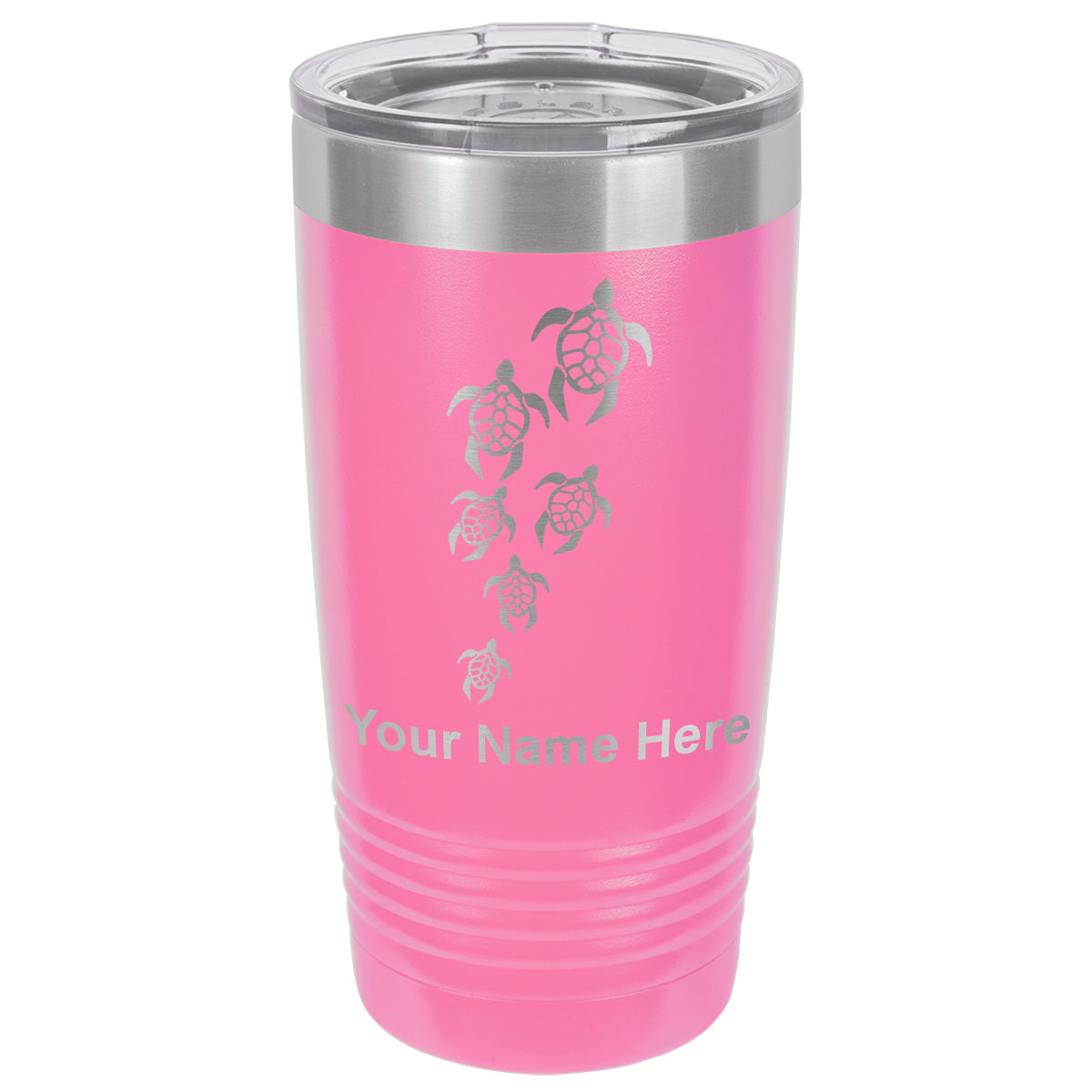 20oz Vacuum Insulated Tumbler Mug, Sea Turtle Family, Personalized Engraving Included