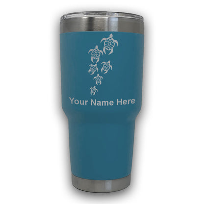 LaserGram 30oz Tumbler Mug, Sea Turtle Family, Personalized Engraving Included