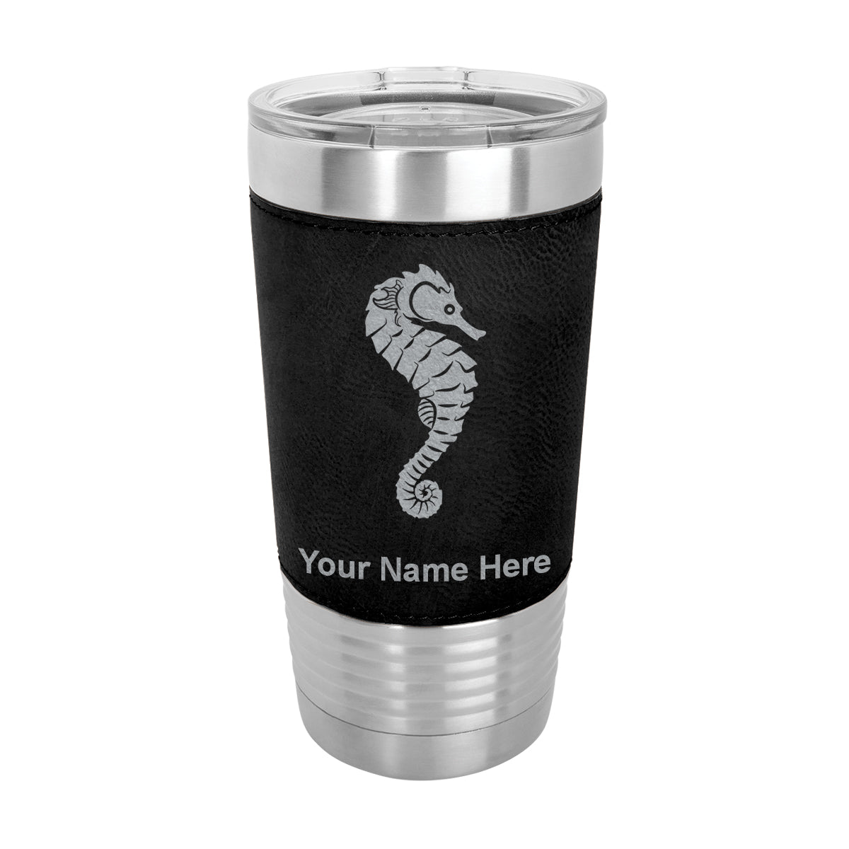 20oz Faux Leather Tumbler Mug, Sign Language I Love You, Personalized Engraving Included - LaserGram Custom Engraved Gifts