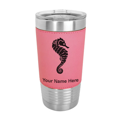 20oz Faux Leather Tumbler Mug, Sign Language I Love You, Personalized Engraving Included - LaserGram Custom Engraved Gifts