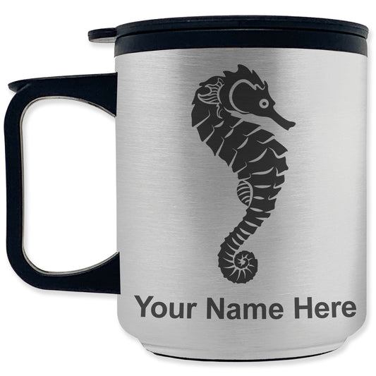Coffee Travel Mug, Seahorse, Personalized Engraving Included