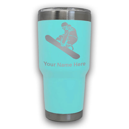 LaserGram 30oz Tumbler Mug, Snowboarder Man, Personalized Engraving Included