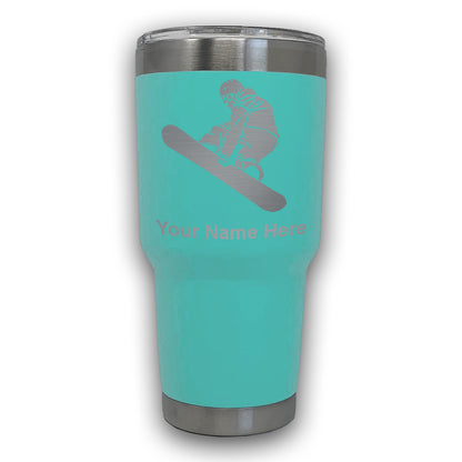 LaserGram 30oz Tumbler Mug, Snowboarder Man, Personalized Engraving Included