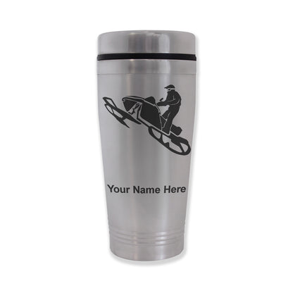 Commuter Travel Mug, Snowmobile, Personalized Engraving Included