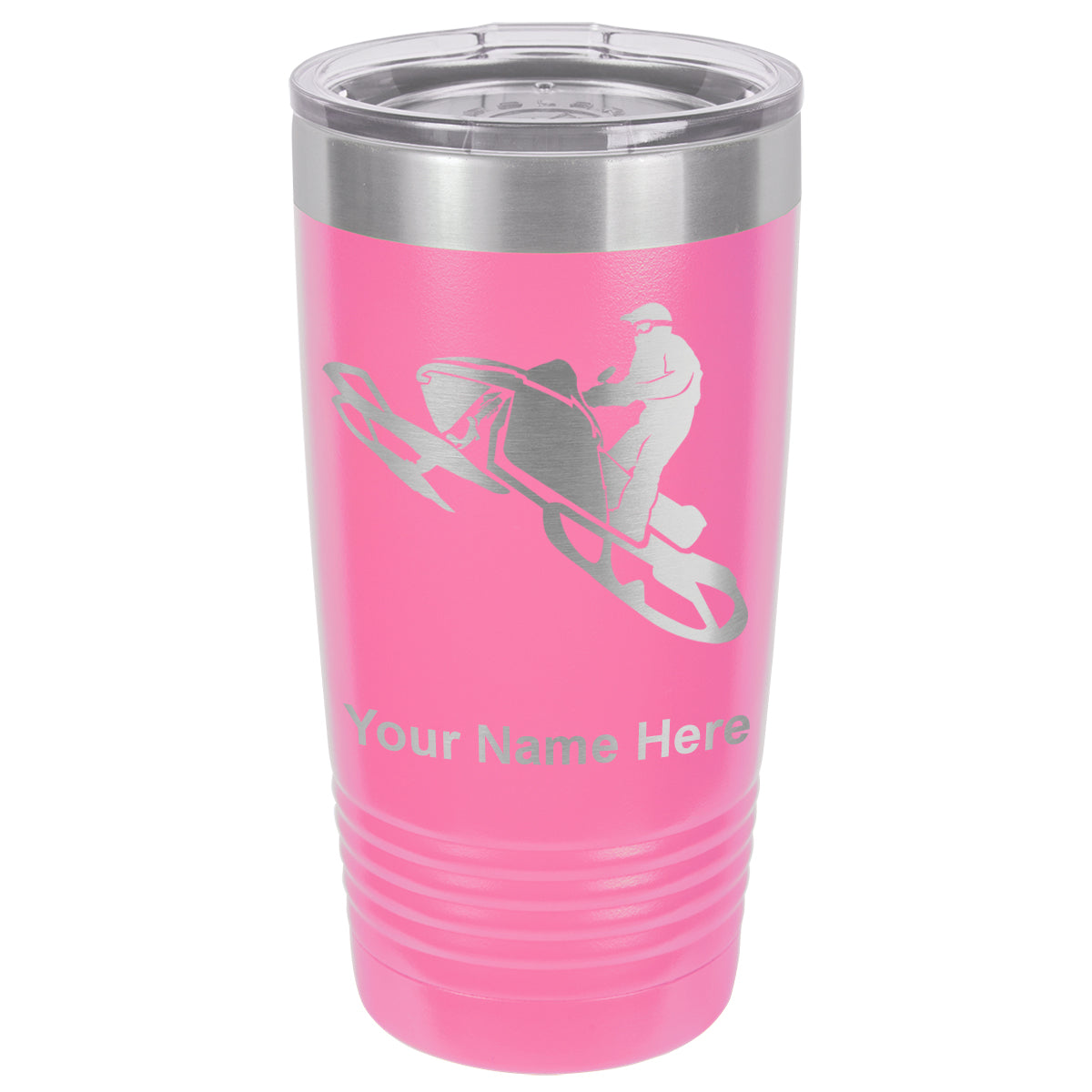 20oz Vacuum Insulated Tumbler Mug, Snowmobile, Personalized Engraving Included