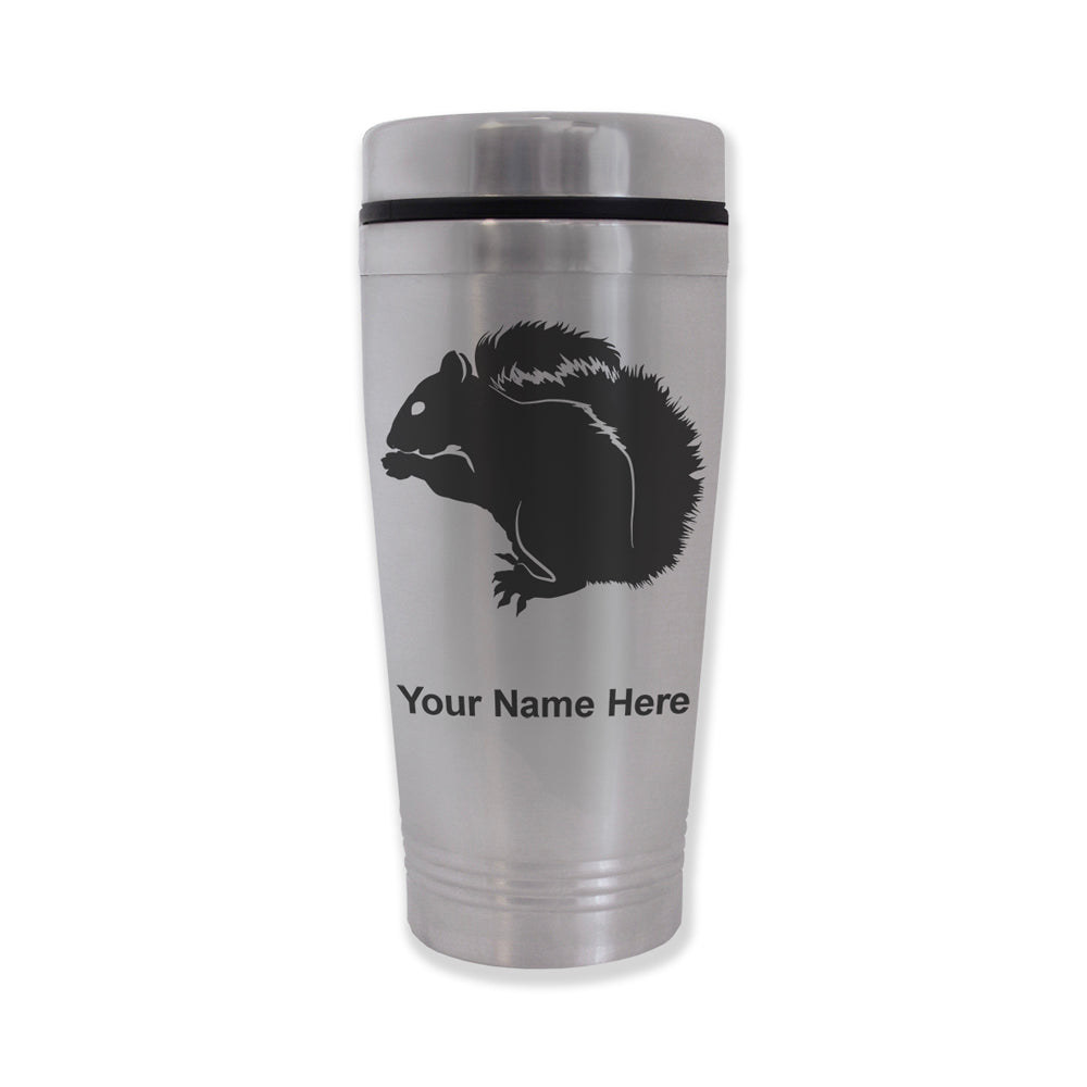 Commuter Travel Mug, Squirrel, Personalized Engraving Included