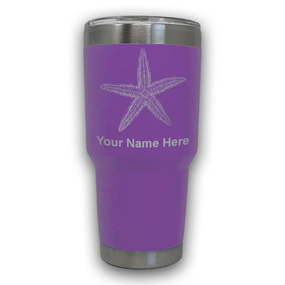 LaserGram 30oz Tumbler Mug, Starfish, Personalized Engraving Included