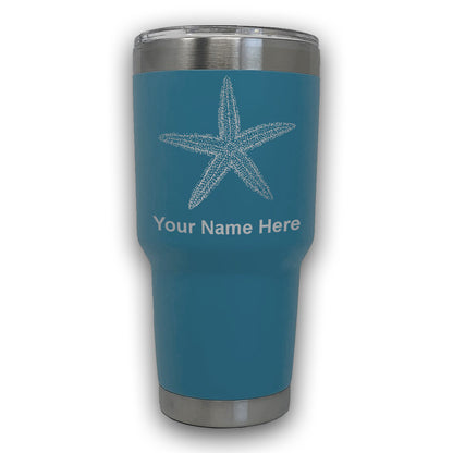 LaserGram 30oz Tumbler Mug, Starfish, Personalized Engraving Included