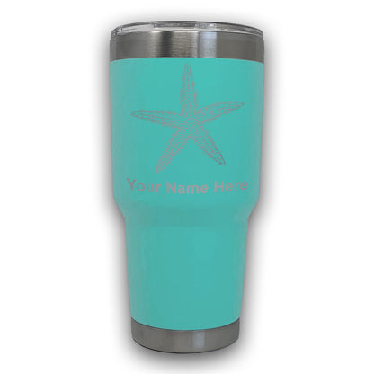 LaserGram 30oz Tumbler Mug, Starfish, Personalized Engraving Included