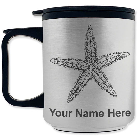 Coffee Travel Mug, Starfish, Personalized Engraving Included