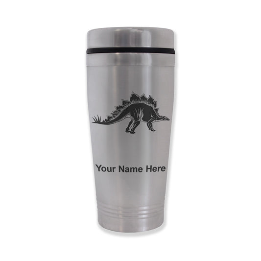 Commuter Travel Mug, Stegosaurus Dinosaur, Personalized Engraving Included