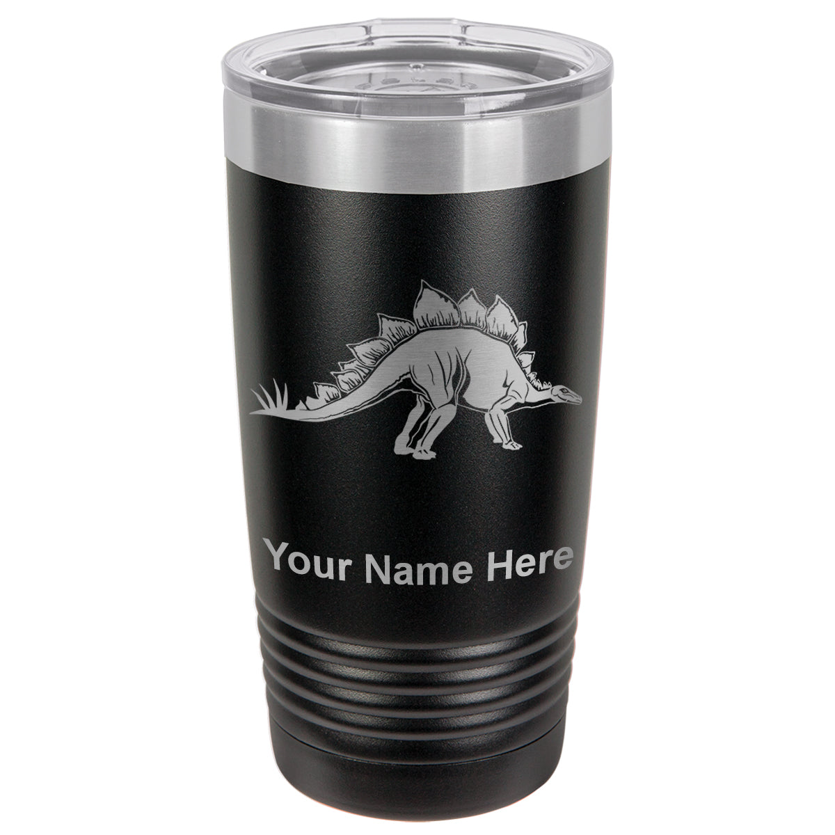 20oz Vacuum Insulated Tumbler Mug, Stegosaurus Dinosaur, Personalized Engraving Included