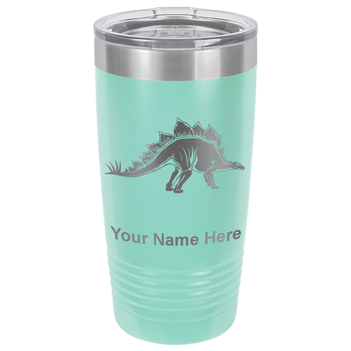 20oz Vacuum Insulated Tumbler Mug, Stegosaurus Dinosaur, Personalized Engraving Included