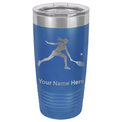 20oz Vacuum Insulated Tumbler Mug, Tennis Player Woman, Personalized Engraving Included