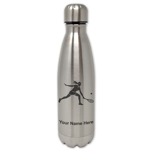 LaserGram Single Wall Water Bottle, Tennis Rackets, Personalized Engraving Included