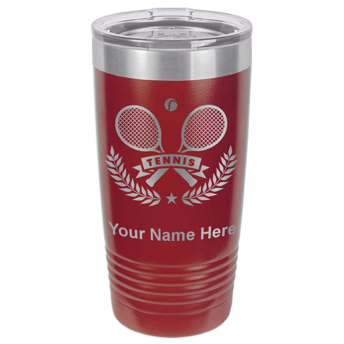 20oz Vacuum Insulated Tumbler Mug, Tennis Rackets, Personalized Engraving Included