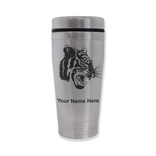Commuter Travel Mug, Tiger Head, Personalized Engraving Included