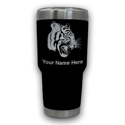 LaserGram 30oz Tumbler Mug, Tiger Head, Personalized Engraving Included