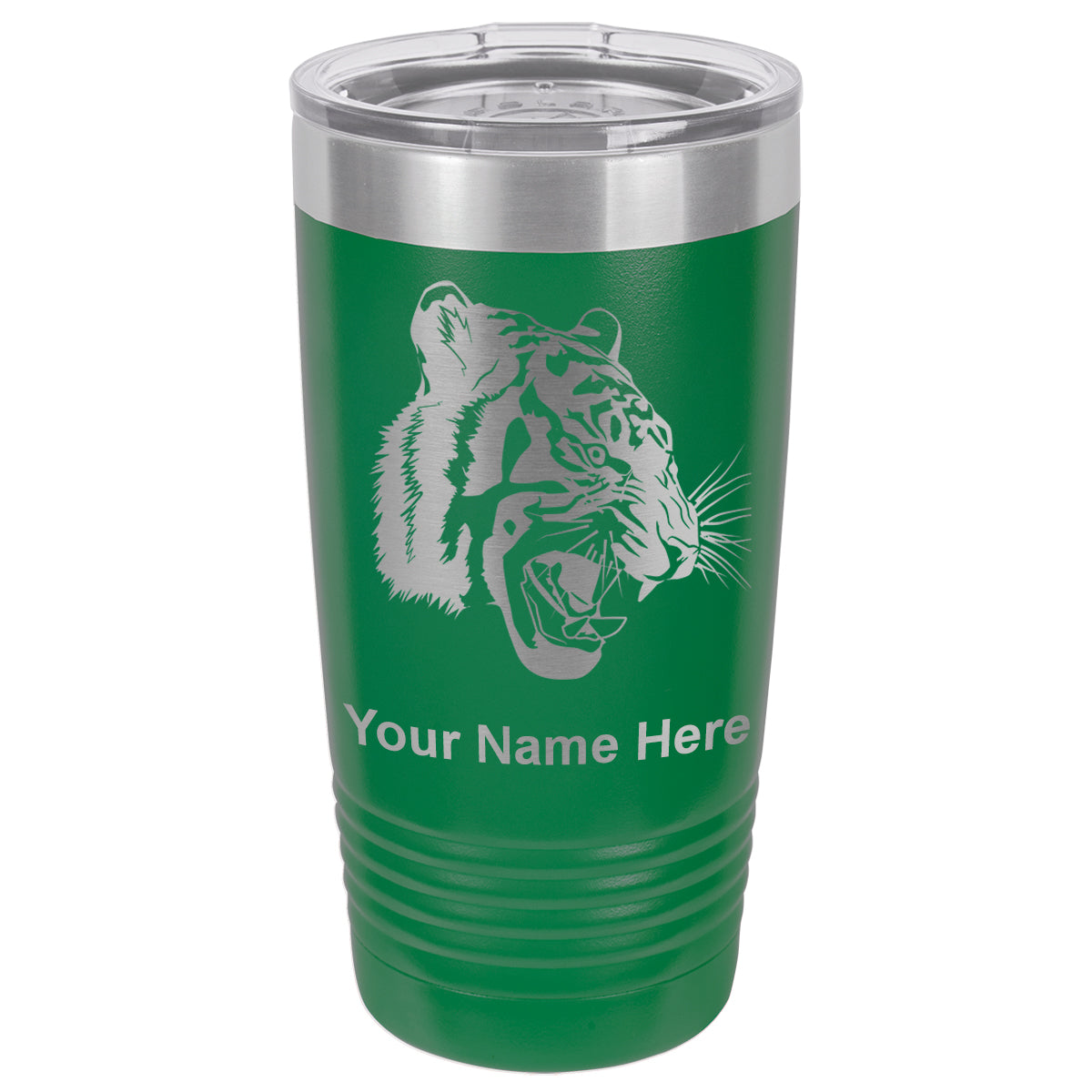 20oz Vacuum Insulated Tumbler Mug, Tiger Head, Personalized Engraving Included