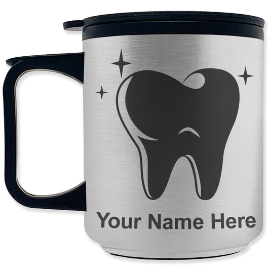 Coffee Travel Mug, Tooth, Personalized Engraving Included