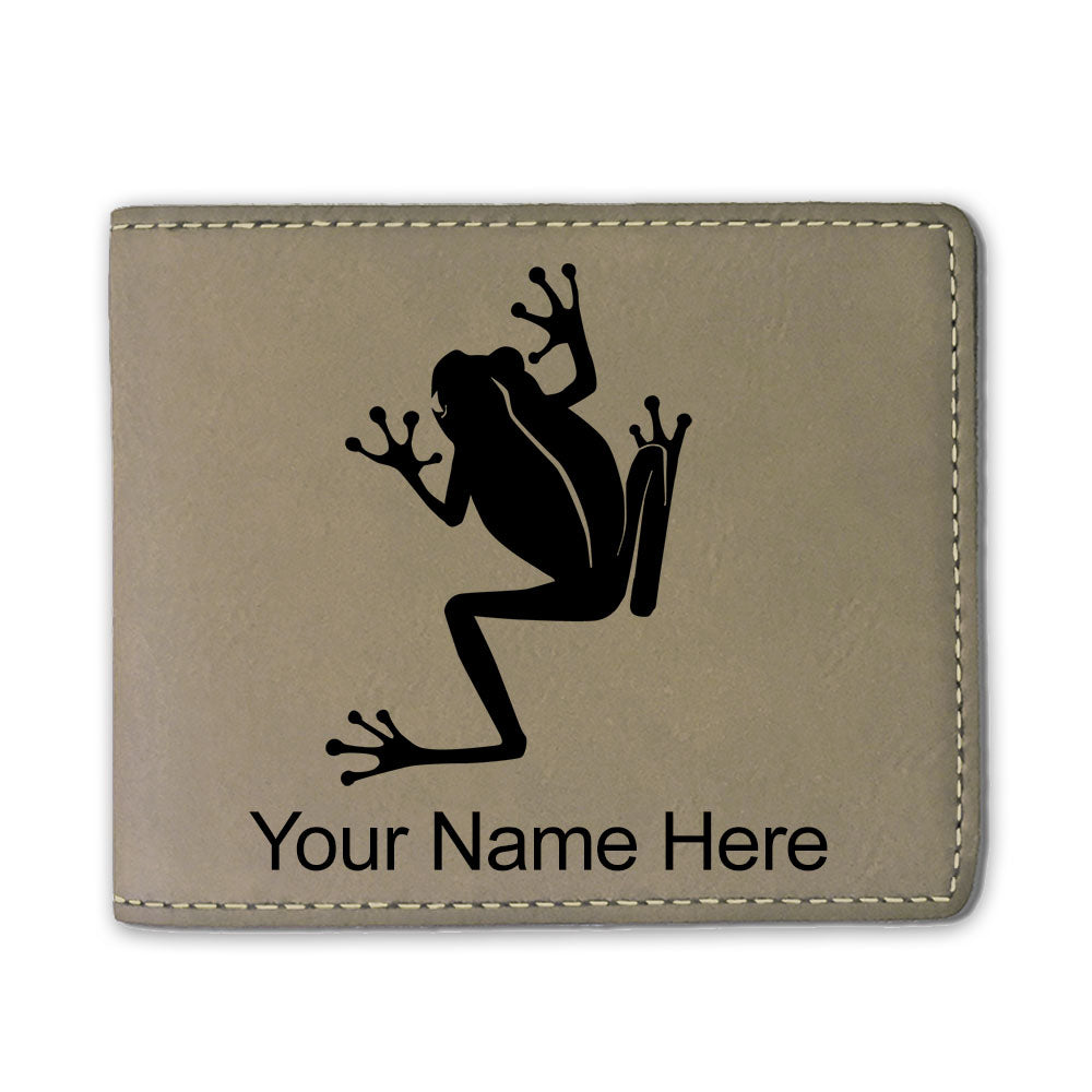 Faux Leather Bi-Fold Wallet, Tree Frog, Personalized Engraving Included