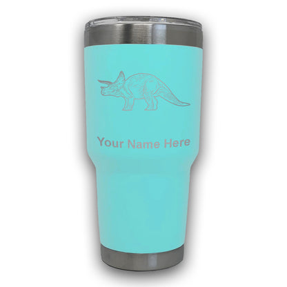 LaserGram 30oz Tumbler Mug, Triceratops Dinosaur, Personalized Engraving Included