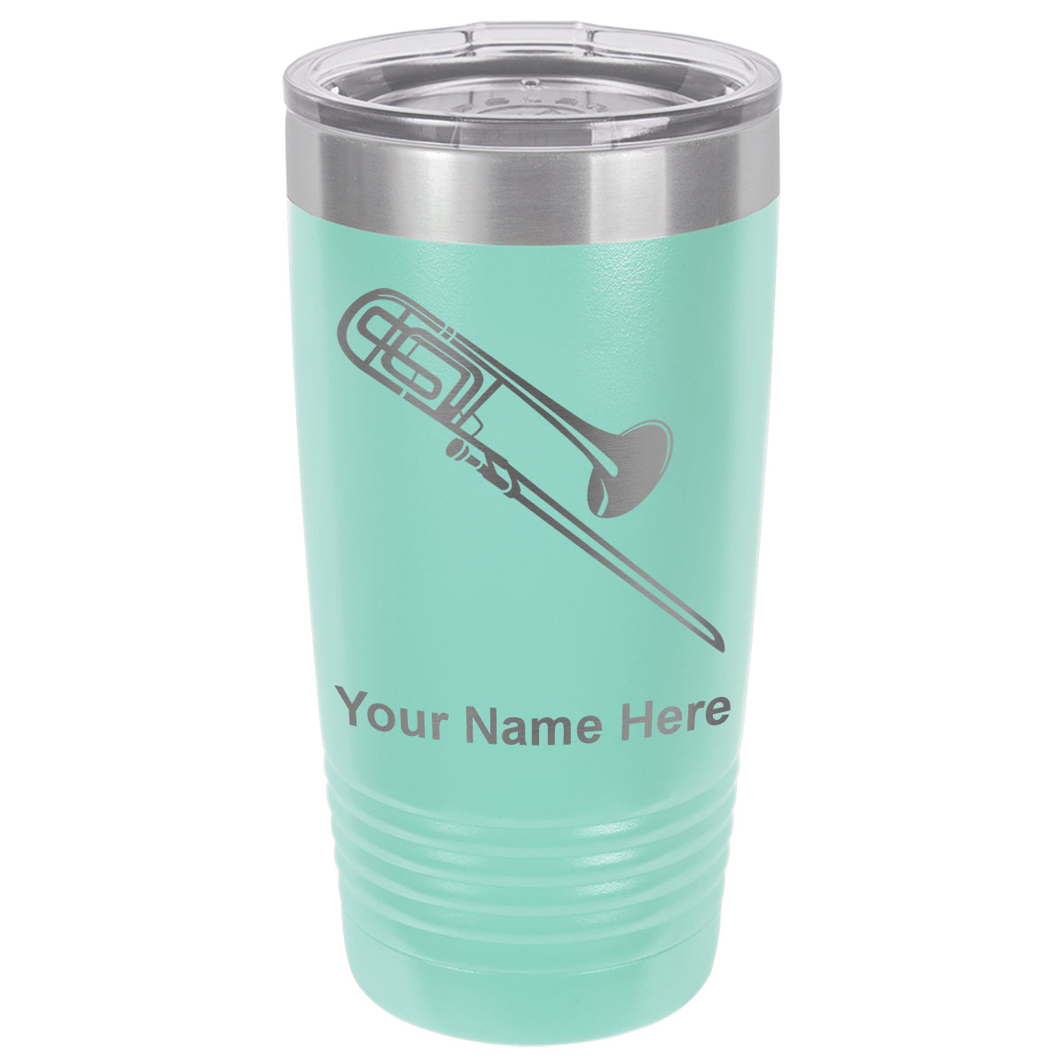 20oz Vacuum Insulated Tumbler Mug, Trombone, Personalized Engraving Included