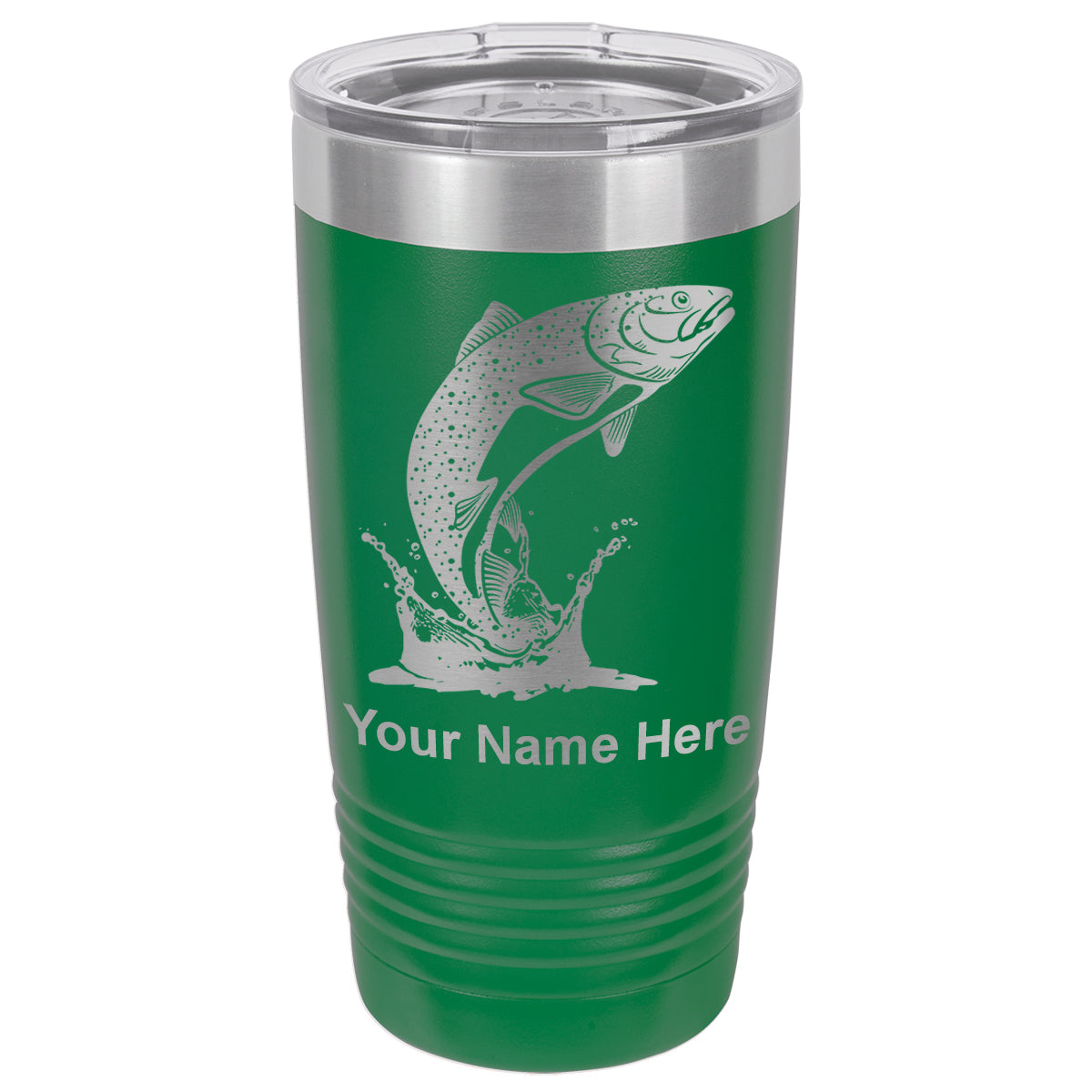20oz Vacuum Insulated Tumbler Mug, Trout Fish, Personalized Engraving Included