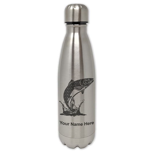 LaserGram Single Wall Water Bottle, Trout Fish, Personalized Engraving Included