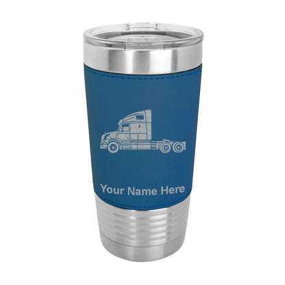 20oz Faux Leather Tumbler Mug, Truck Cab, Personalized Engraving Included