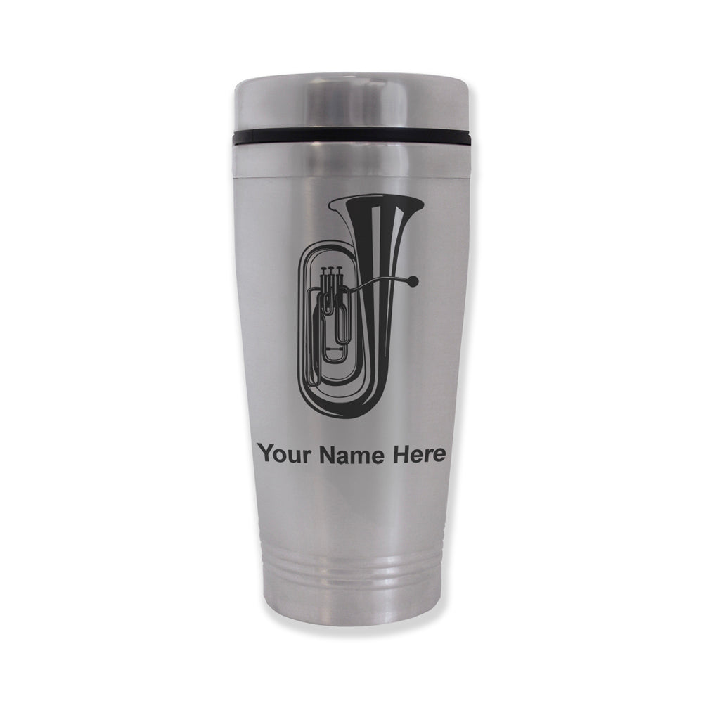 Commuter Travel Mug, Tuba, Personalized Engraving Included