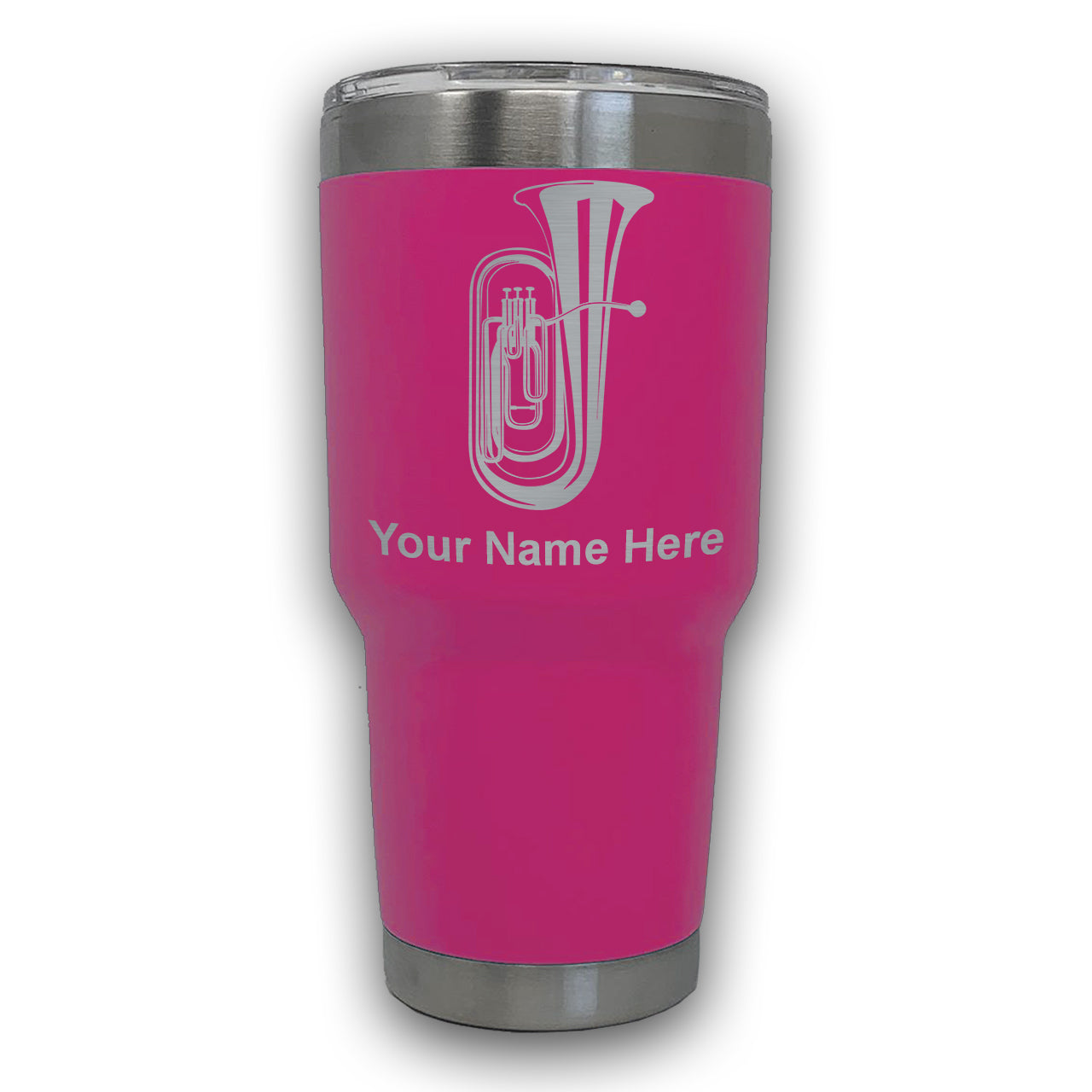 LaserGram 30oz Tumbler Mug, Tuba, Personalized Engraving Included