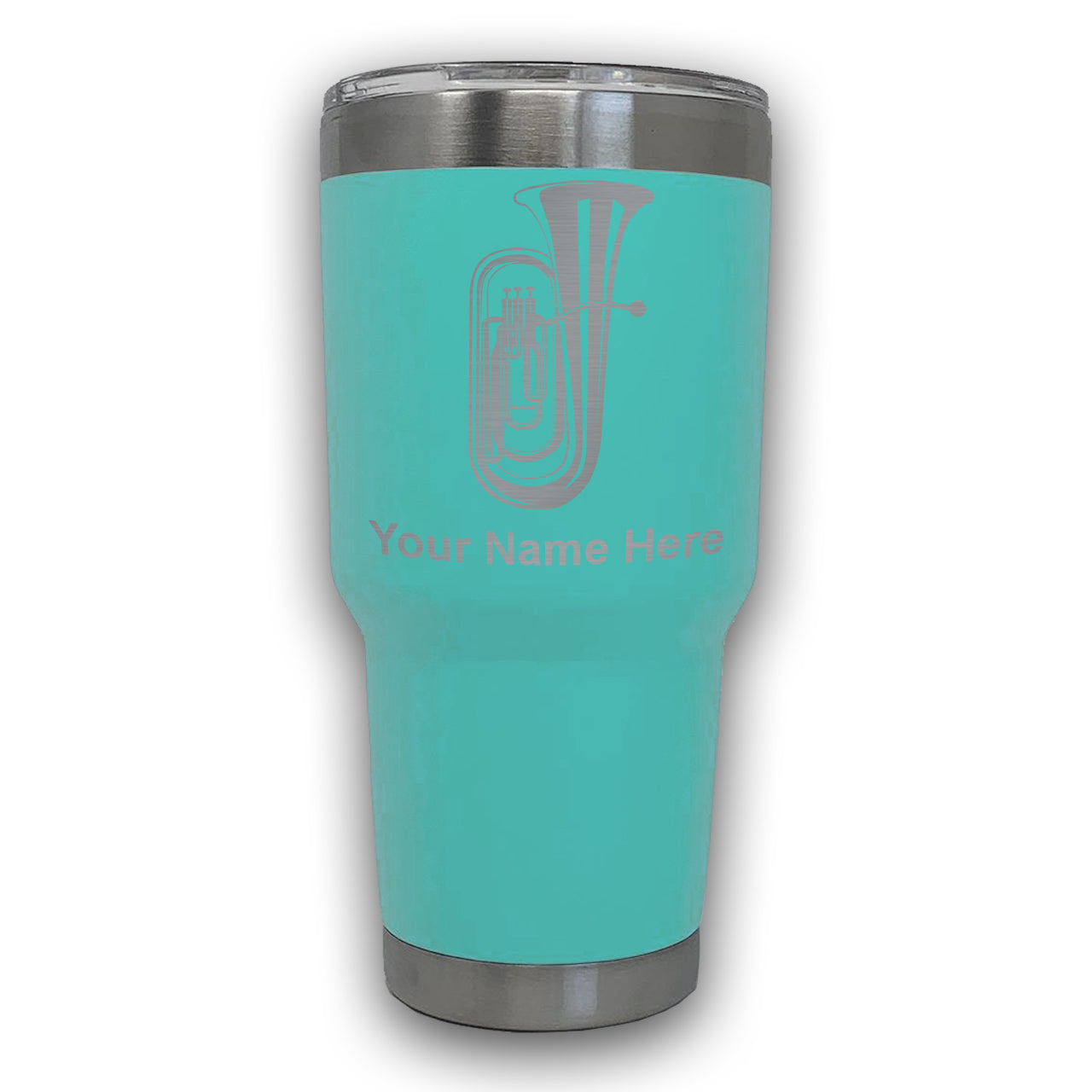 LaserGram 30oz Tumbler Mug, Tuba, Personalized Engraving Included