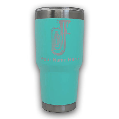 LaserGram 30oz Tumbler Mug, Tuba, Personalized Engraving Included