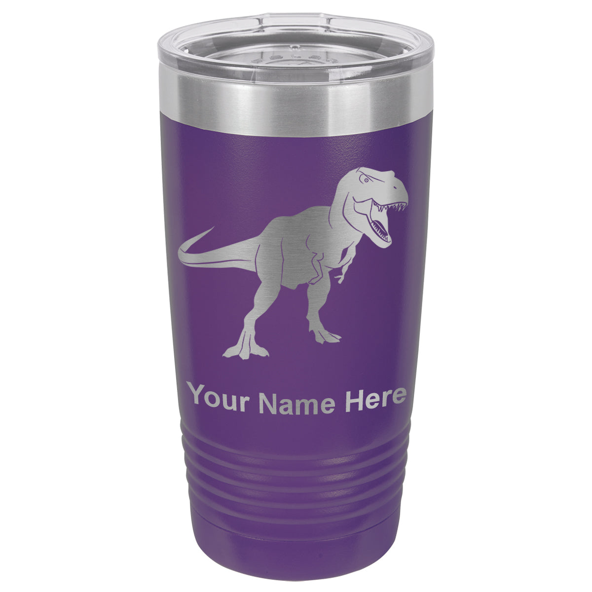 20oz Vacuum Insulated Tumbler Mug, Tyrannosaurus Rex Dinosaur, Personalized Engraving Included