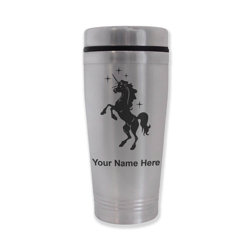 Commuter Travel Mug, Unicorn, Personalized Engraving Included