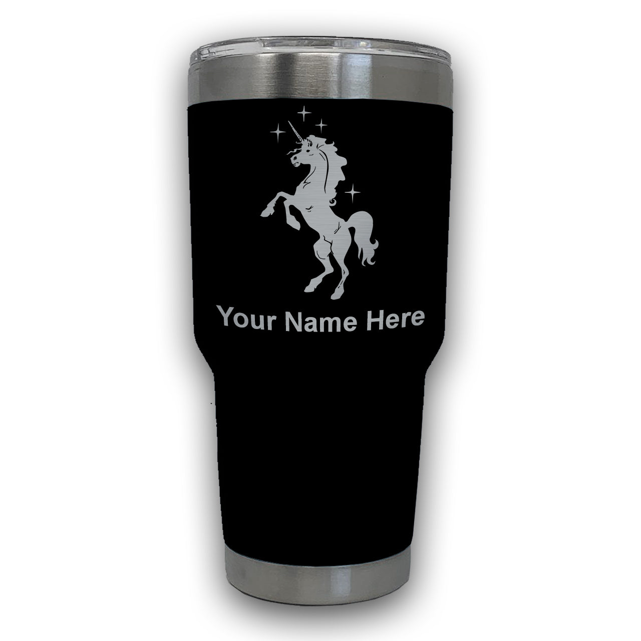 LaserGram 30oz Tumbler Mug, Unicorn, Personalized Engraving Included