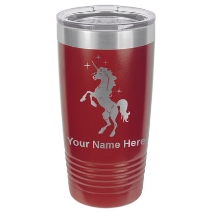 20oz Vacuum Insulated Tumbler Mug, Unicorn, Personalized Engraving Included