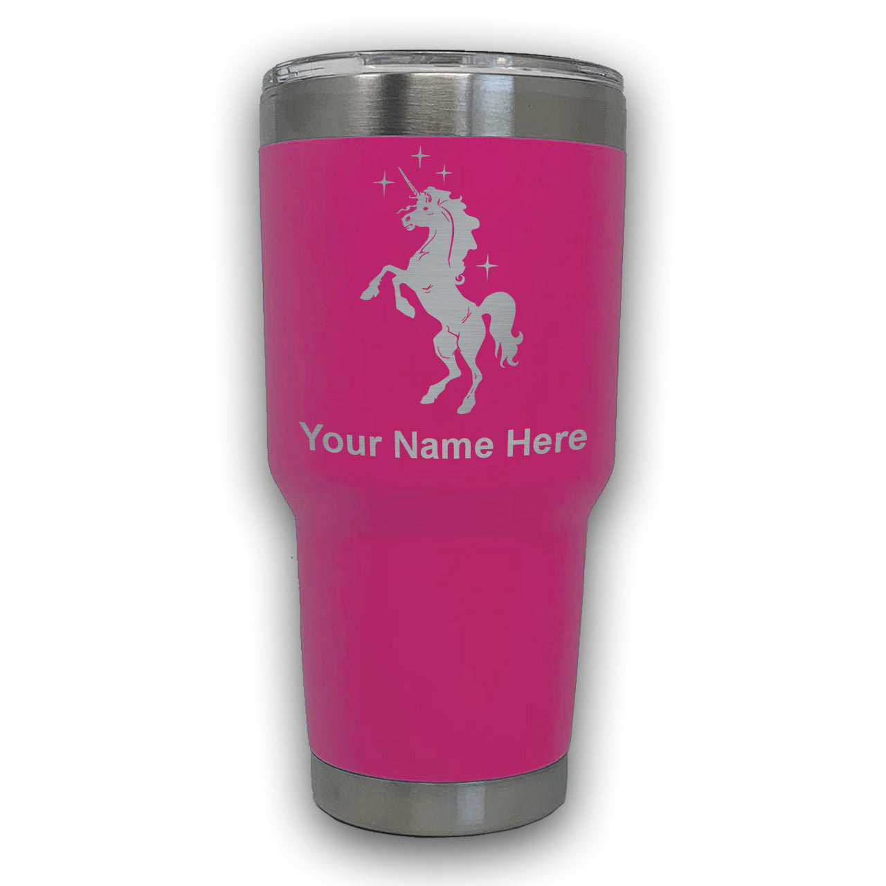 LaserGram 30oz Tumbler Mug, Unicorn, Personalized Engraving Included