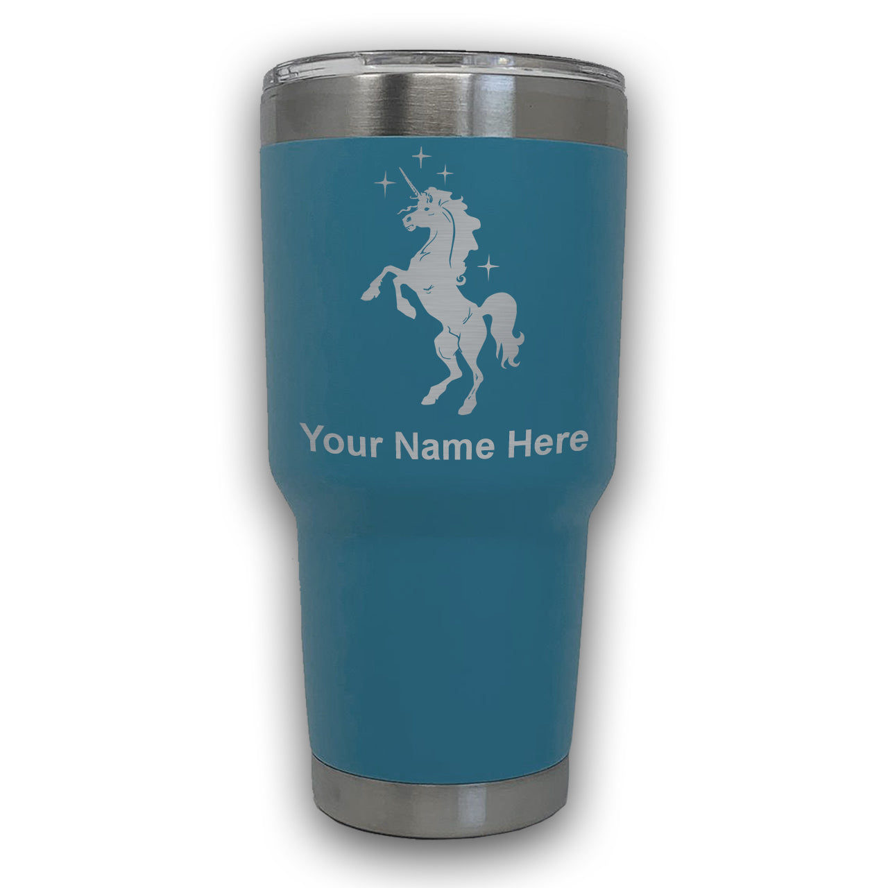LaserGram 30oz Tumbler Mug, Unicorn, Personalized Engraving Included