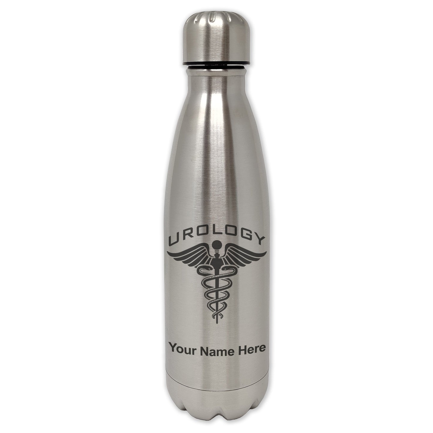 LaserGram Single Wall Water Bottle, Urology, Personalized Engraving Included