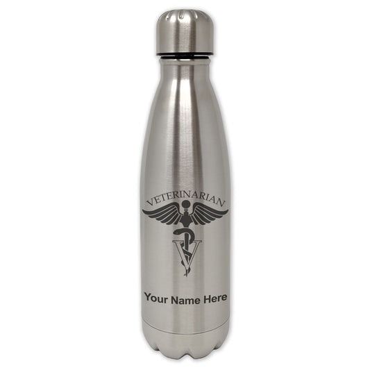 LaserGram Single Wall Water Bottle, Veterinarian, Personalized Engraving Included