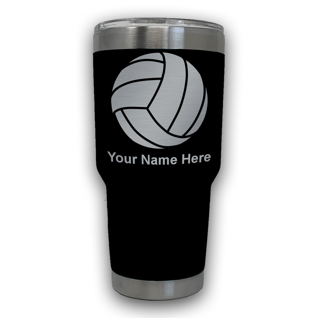 LaserGram 30oz Tumbler Mug, Volleyball Ball, Personalized Engraving Included