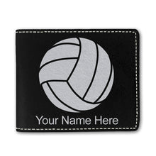 Load image into Gallery viewer, Faux Leather Bi-Fold Wallet, Volleyball Ball, Personalized Engraving Included
