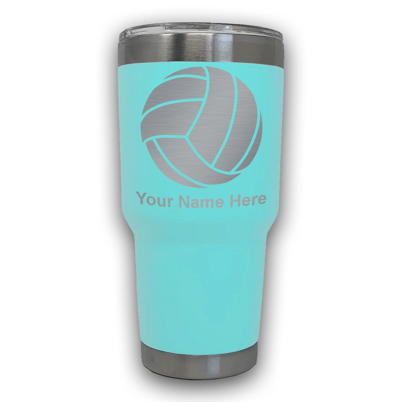 LaserGram 30oz Tumbler Mug, Volleyball Ball, Personalized Engraving Included