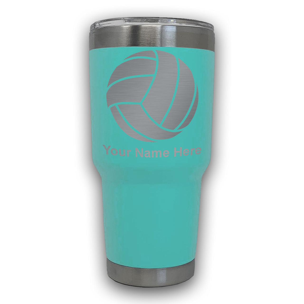 LaserGram 30oz Tumbler Mug, Volleyball Ball, Personalized Engraving Included