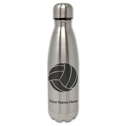 LaserGram Single Wall Water Bottle, Volleyball Ball, Personalized Engraving Included